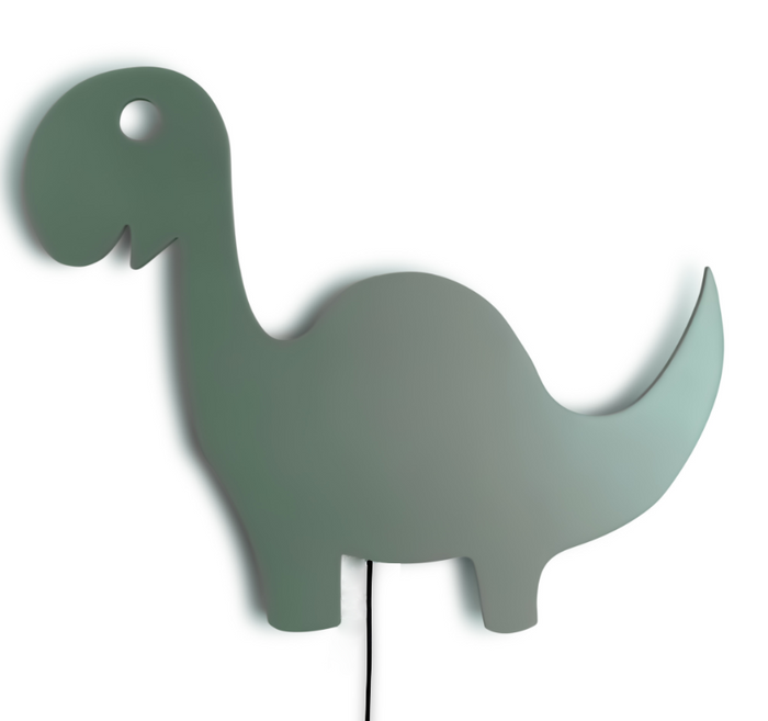 Houten wandlamp kinderkamer | Dino - groen