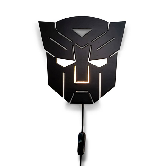 Houten wandlamp kinderkamer | Transformer - zwart