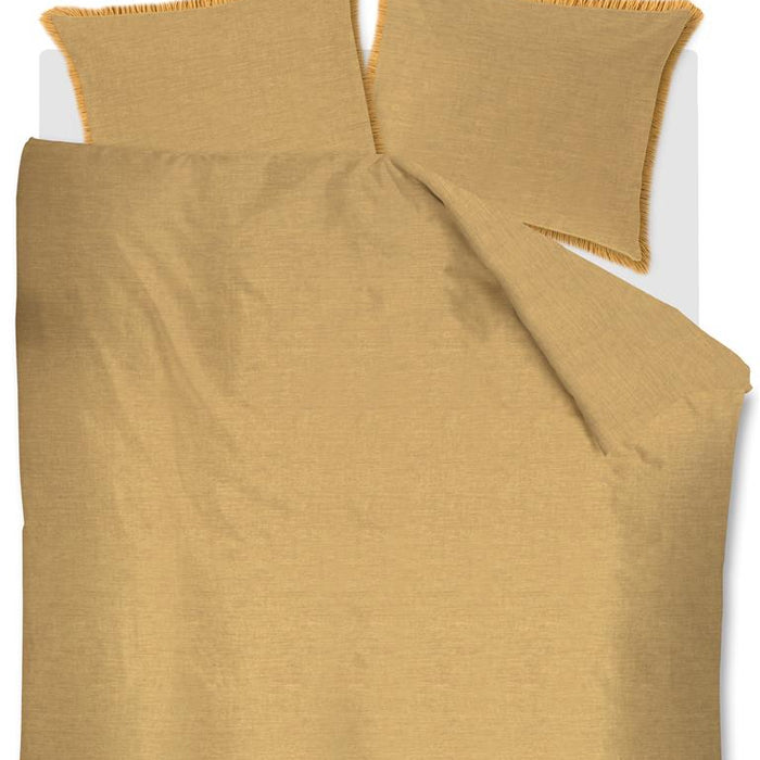 vtwonen Natural Stone Fraying Dekbedovertrek 200x200/220 cm - Geel