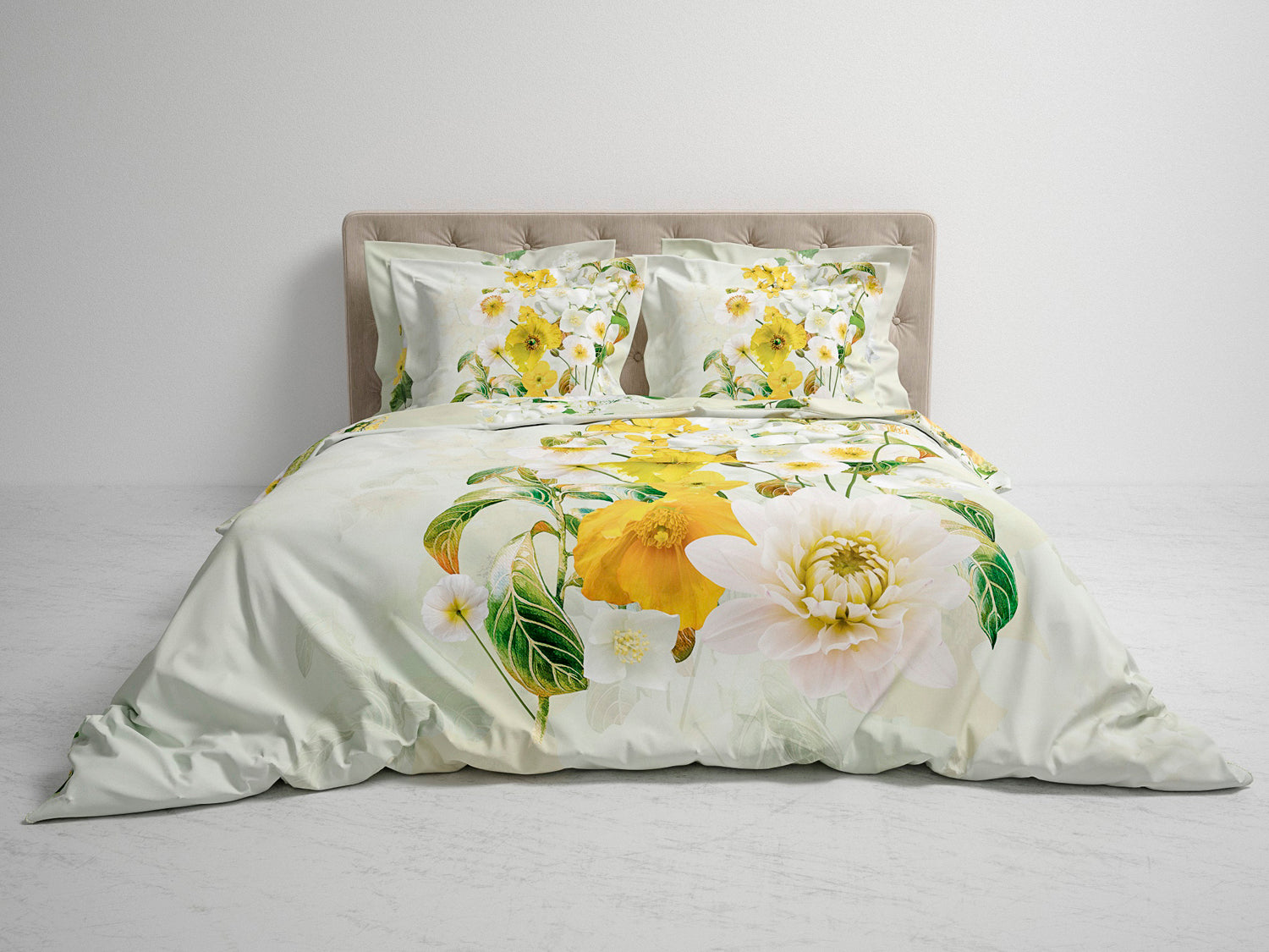 Heckett Lane Dekbedovertrek Katoen Satijn Daly - Quiet green