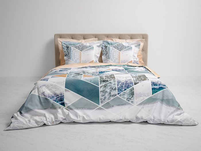 Heckett Lane Dekbedovertrek Katoen Satijn Carey - storm blue