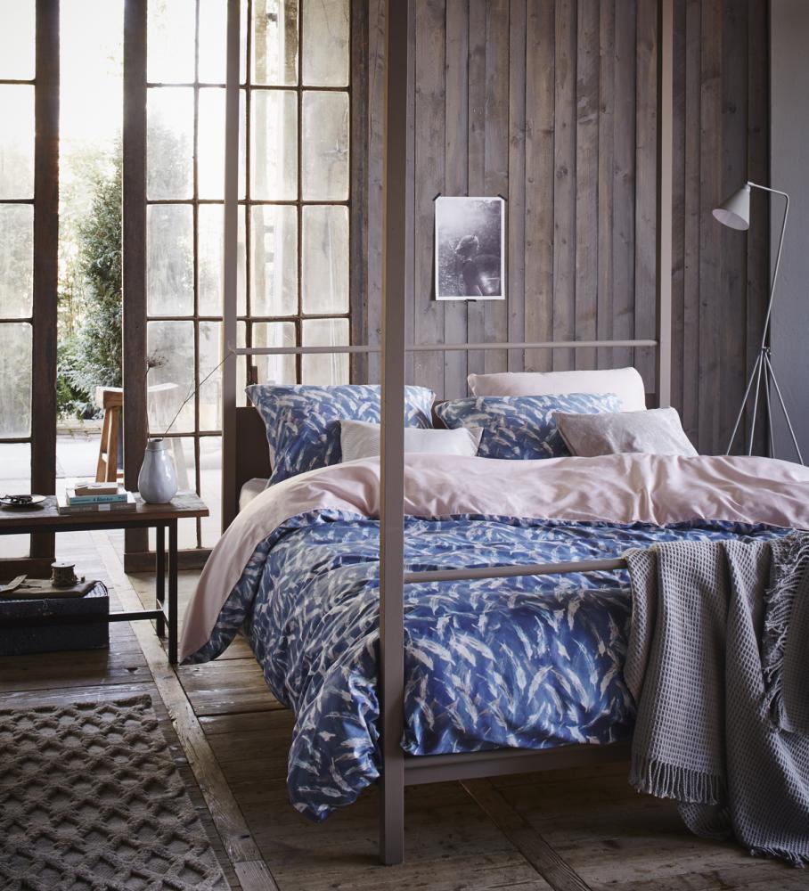 Esprit Dekbedovertrek Esprit Katoen Satijn Feather blauw