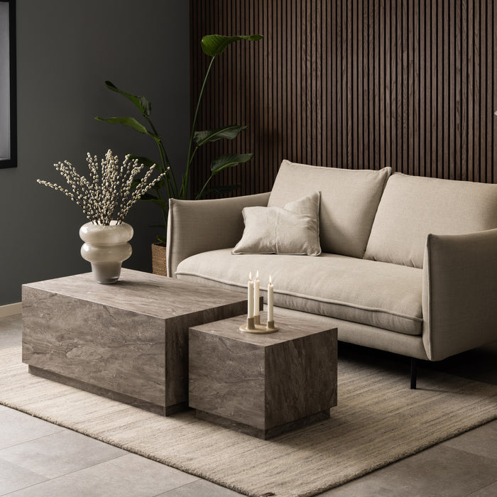 by fonQ Dice Bijzettafel Set van 2 - Rechthoekig - Grijs