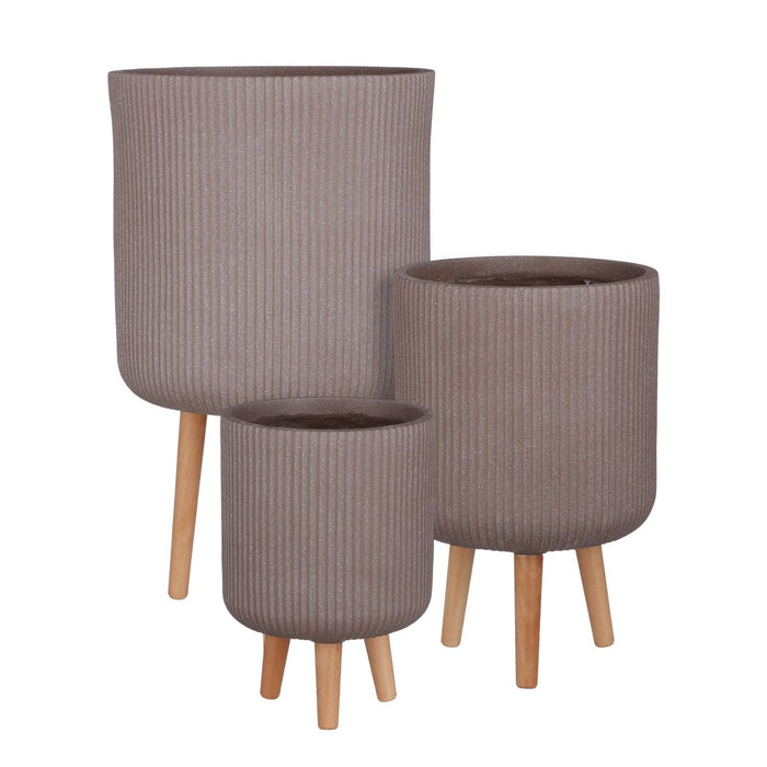 Mica Decorations Nuovo Plantenbakken - H64xØ37 cm - Magnesium - Taupe