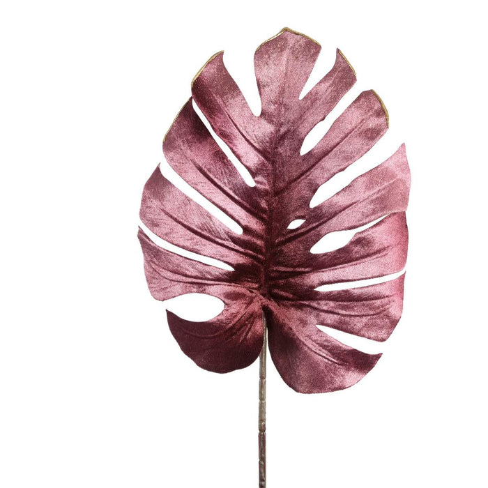 PTMD Leaves Plant Monstera Kunstblad - 29x24x76 cm - Velvet - Paars