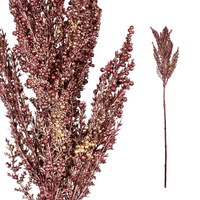 PTMD Leaves Plant Pampas Gras Kunsttak - 34 x 10 x 83 cm - Bordeaux