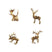 PTMD Kerstversiering Rendier Kioga - 12x4x12 cm - Goud - Set van 4
