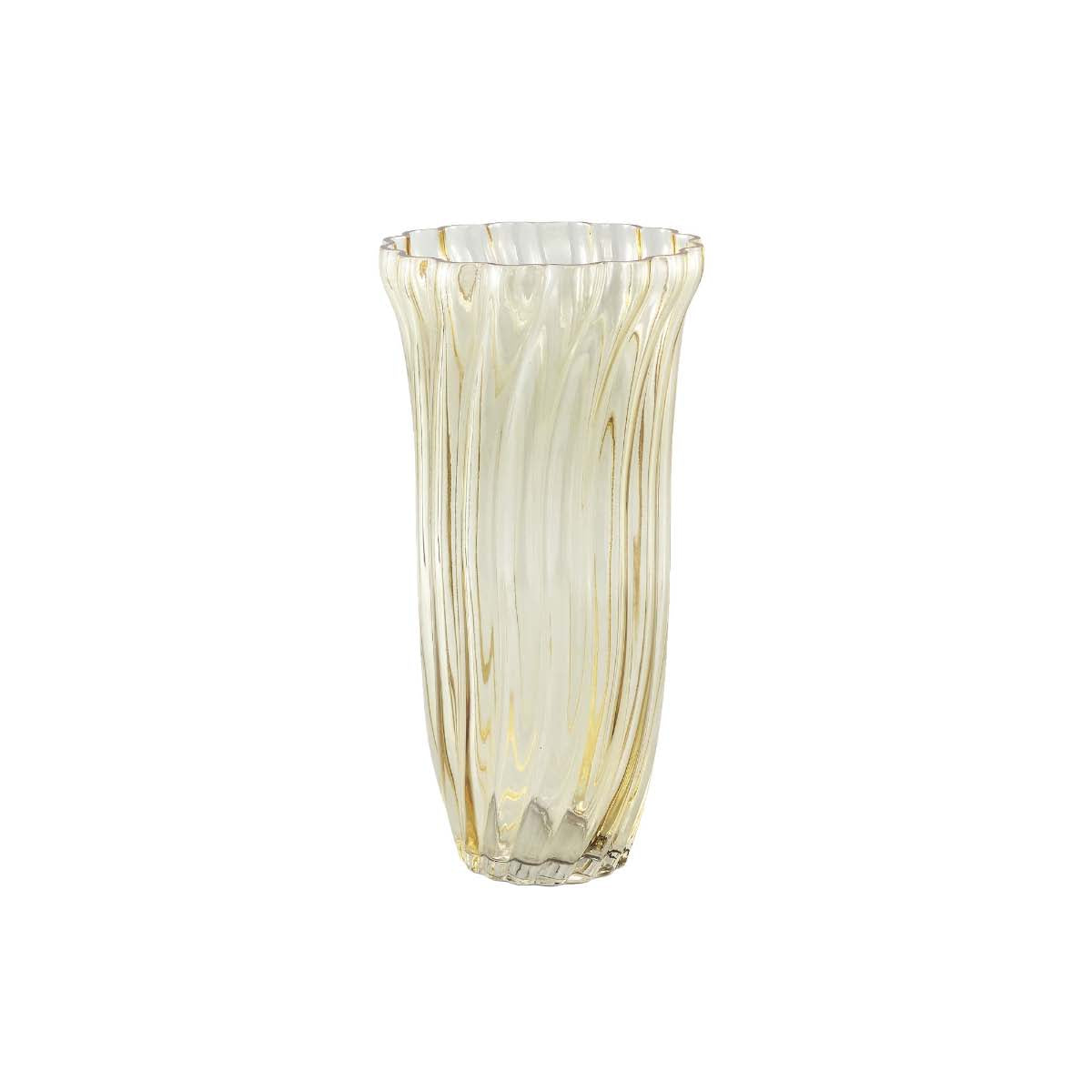 PTMD Jessa Ronde Vaas - H36 x Ø18 cm - Glas - Geel