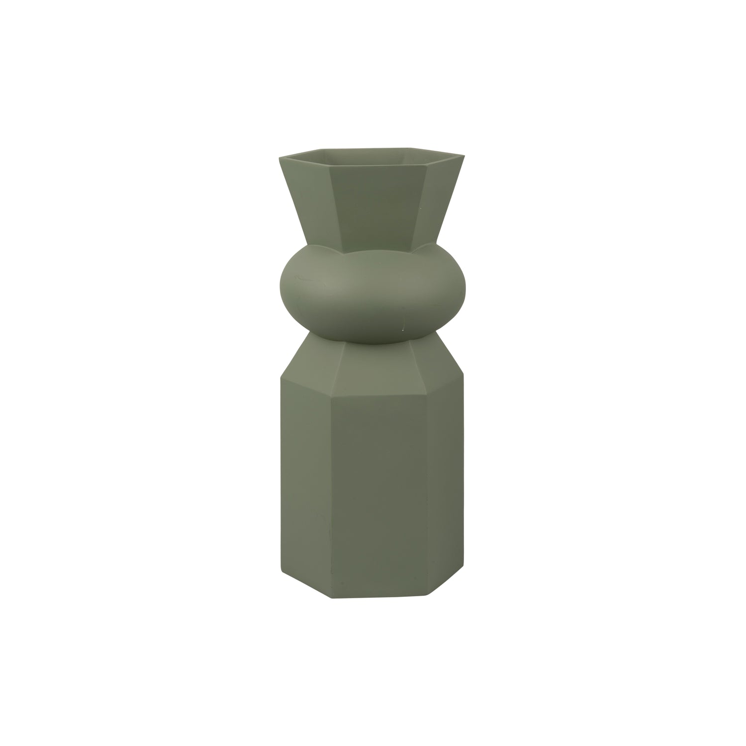 present time - Vase Geo King polyresin jungle green