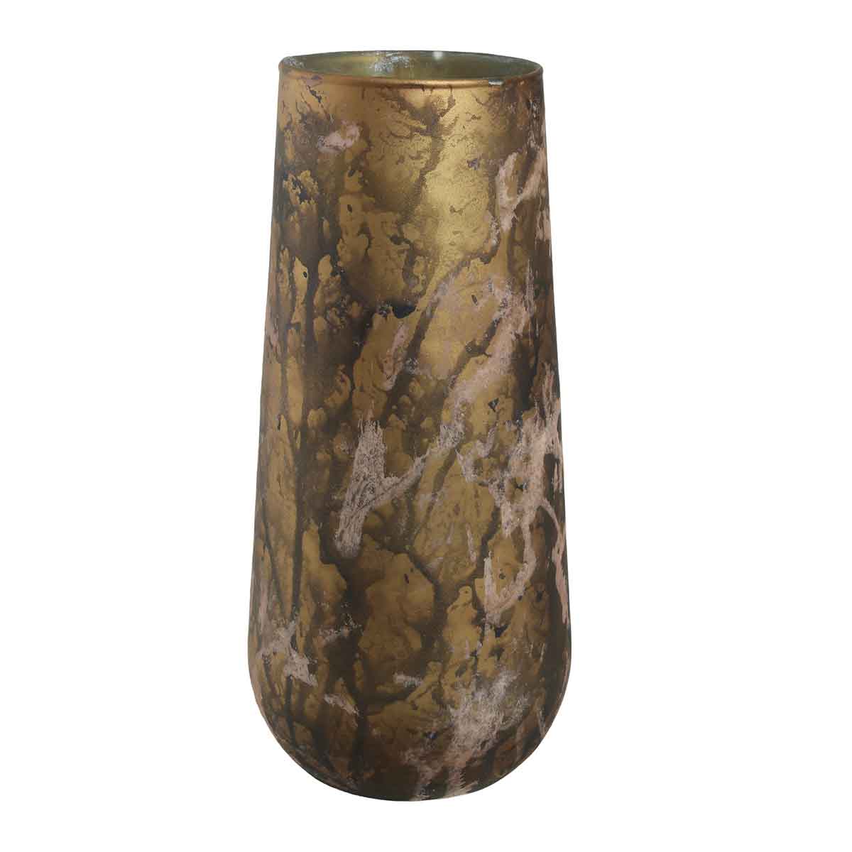 PTMD Sjoerd Ronde Vaas - H27 x Ø12 cm - Glas - Bruin