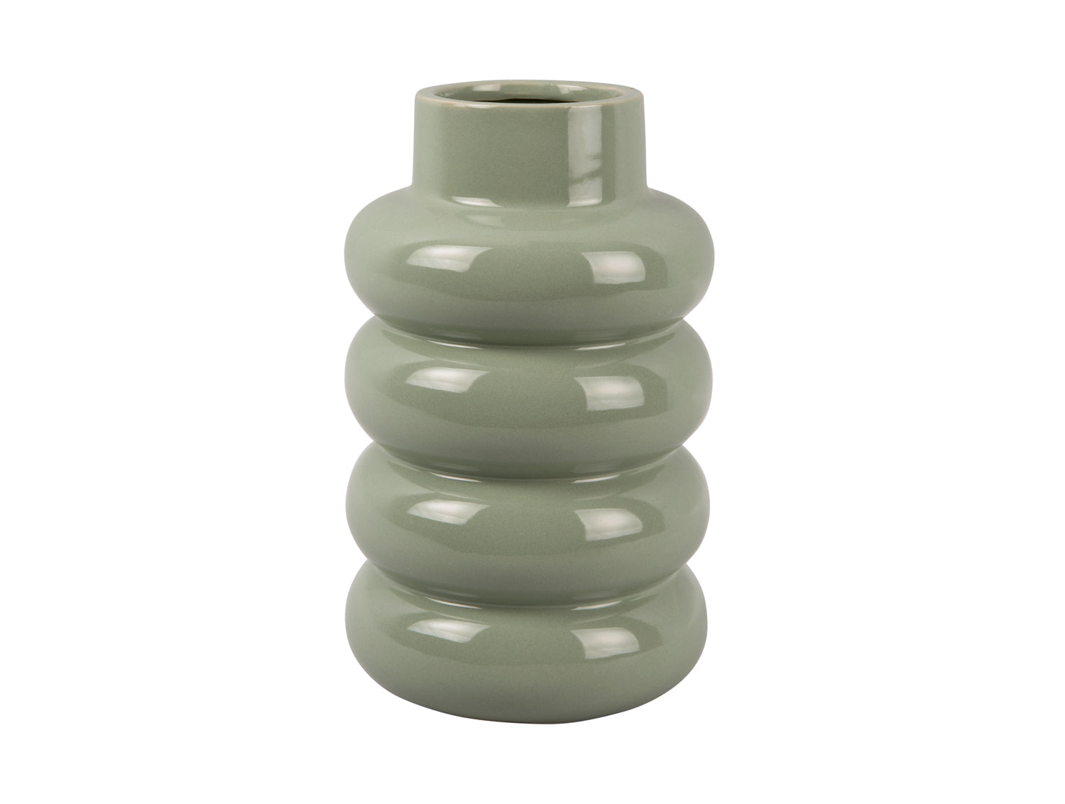 present time - Vase Bobbly Glazed ceramic large grayed jade