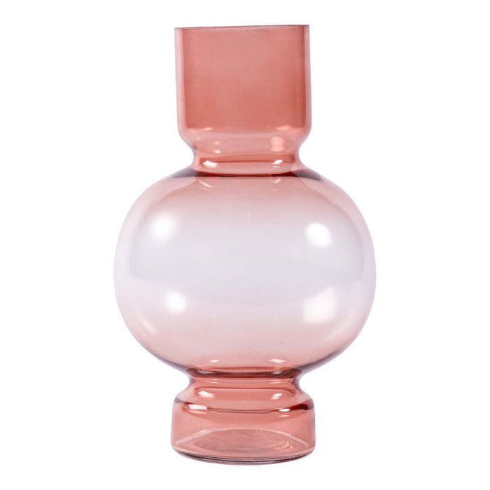 PTMD Selino Ronde Vaas - H24 x Ø15 cm - Glas - Roze