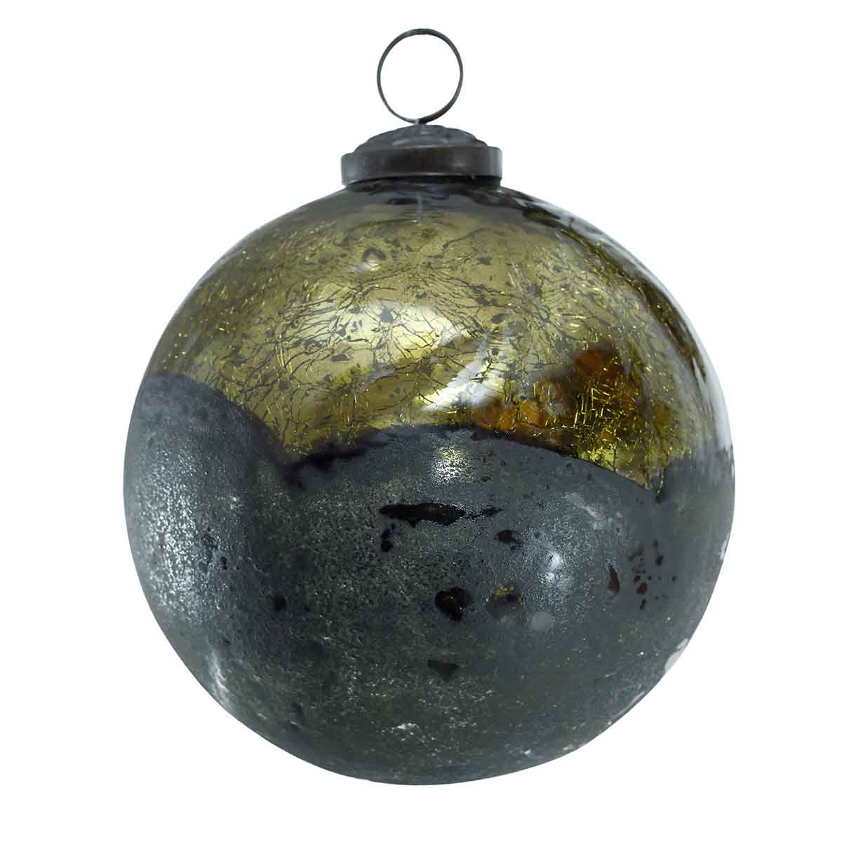 PTMD Indy Kerstbal Antiek - H12 x Ø12 cm - Glas - Groen