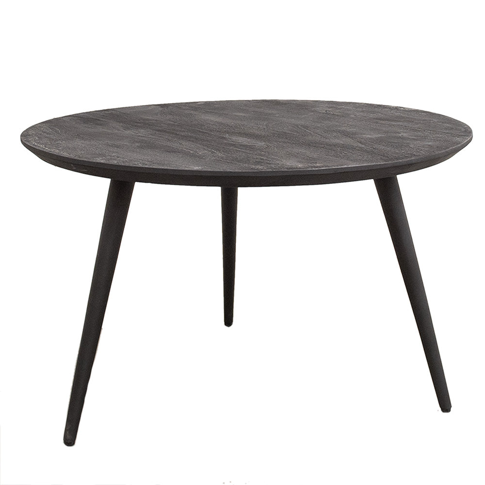 Clayre & Eef Salontafel  Ø 75x45 cm Zwart Hout Rond Bijzettafel