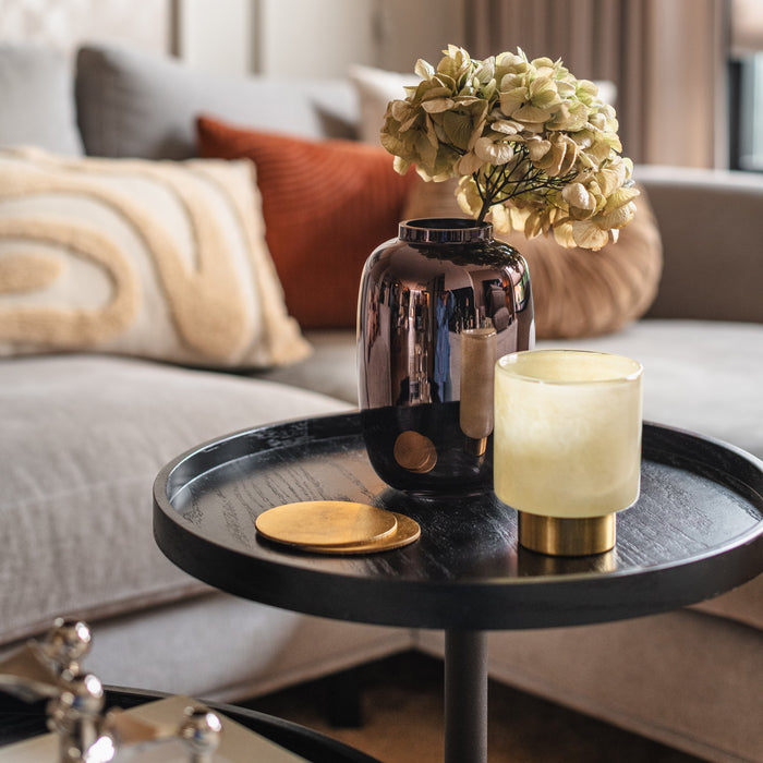 HKliving Chrome Vaas - Brown