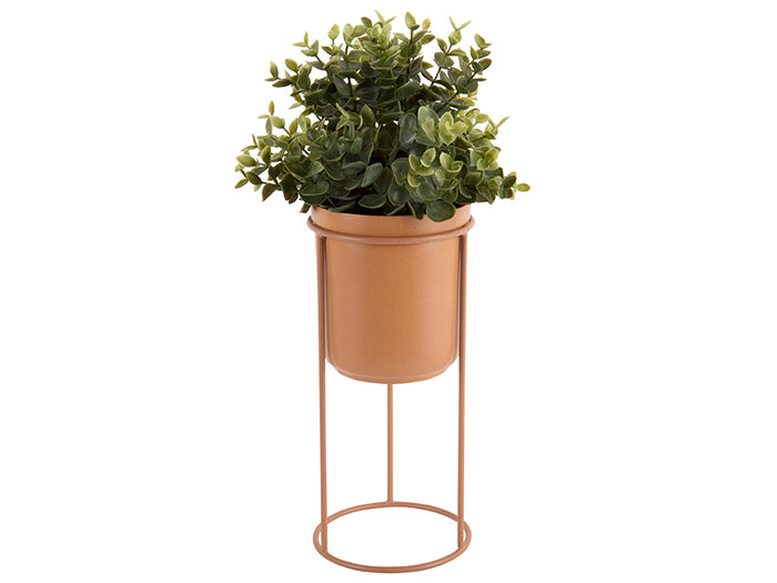 present time - Bloempot + standaard Tub - Bruin - Ø18cm