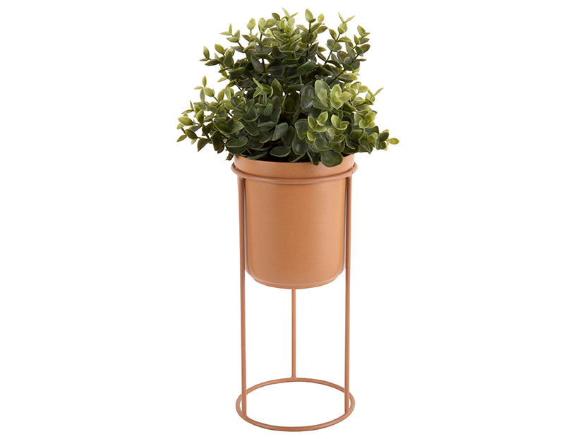 present time - Bloempot + standaard Tub - Bruin - Ø18cm