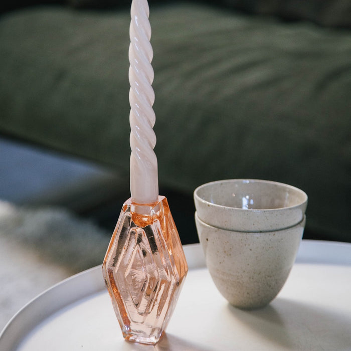 Brût Homeware, Set van 2 Kaarshouder Hexagon, blush pink