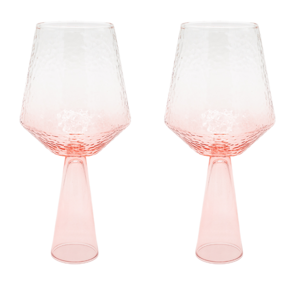 Brût Homeware, Wijnglas Claude, roze, set van 2