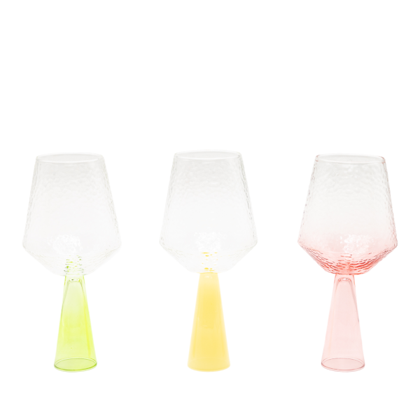 Brût Homeware, Wijnglas Claude, helder | geel topaas, set van 2