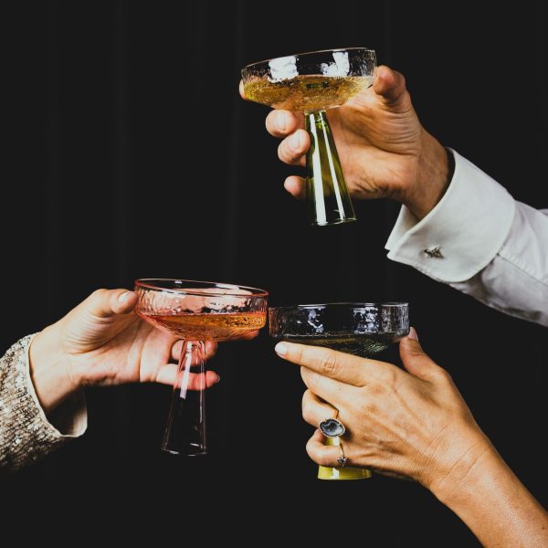 Brût Homeware, Coupe Claude, licht blauw | geel topaas, set van 2