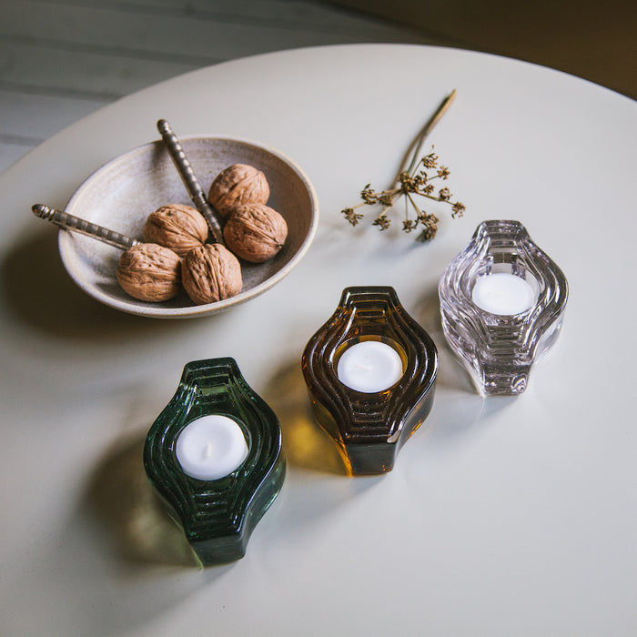 Brût Homeware, Set van 2 Waxinelichthouder Round, amber