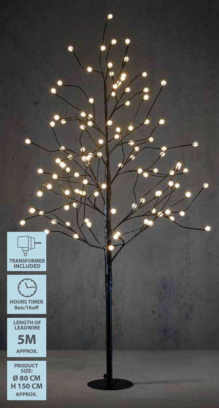 Luca Lighting Boom met Klassiek Witte LED - H150 x Ø80 cm - Zwart