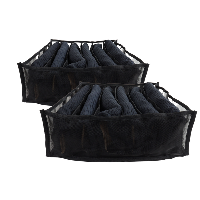 Nordix Kledingkast Organizer Opbergsysteem Lade 6 vakken Zwart 2 st...