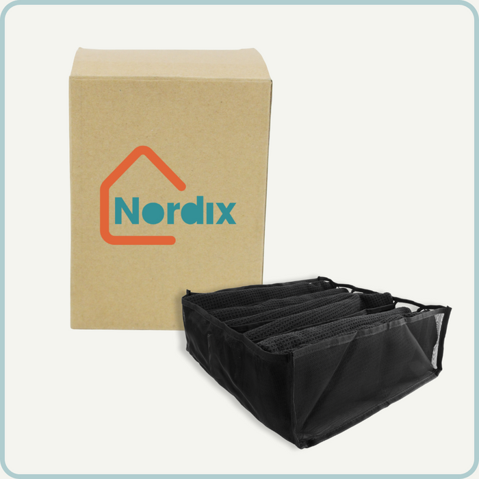 Nordix Kledingkast Organizer Opbergsysteem Lade 6 vakken Zwart 2 st...