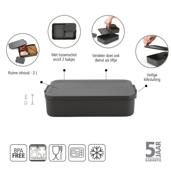 Brabantia Make & Take Bento Lunchbox - Kunststof - Dark Grey