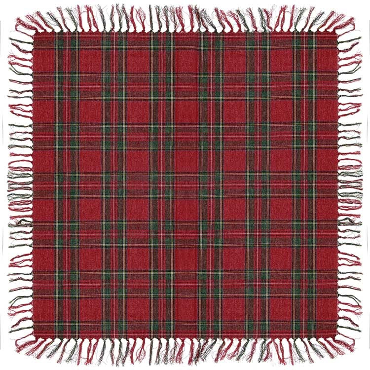 Unique Living - Tafelkleed Xmas Tartan - 90x90cm - Red
