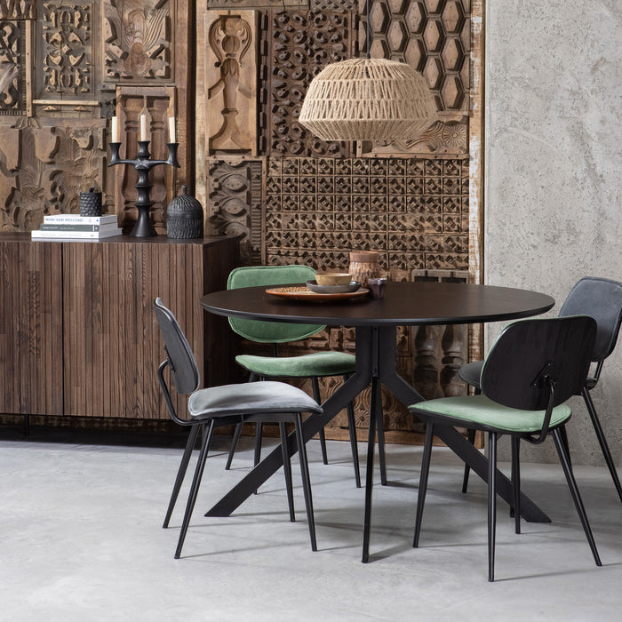 WOOOD Bruno Eettafel - Ø 120 cm - Zwart