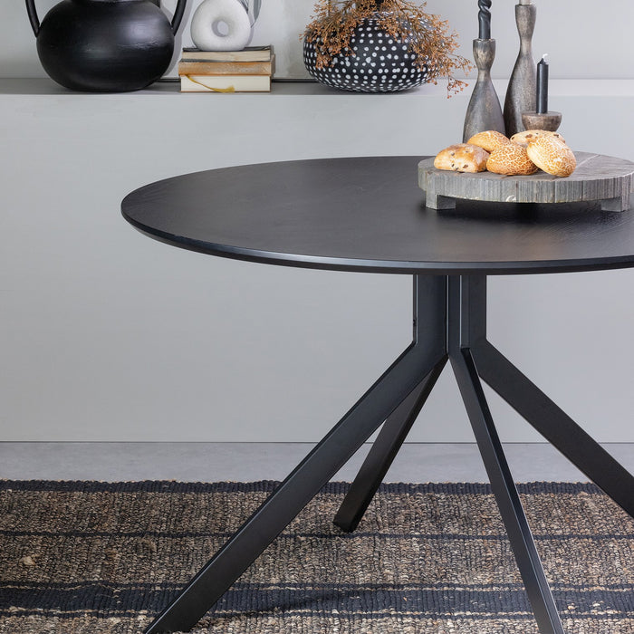 WOOOD Bruno Eettafel - Ø 120 cm - Zwart