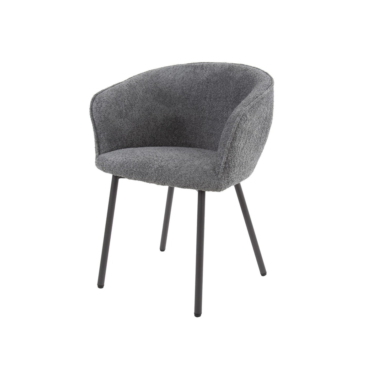 Giga Meubel - Armstoel Bouclé Grijs Draaibaar - Zithoogte 49cm