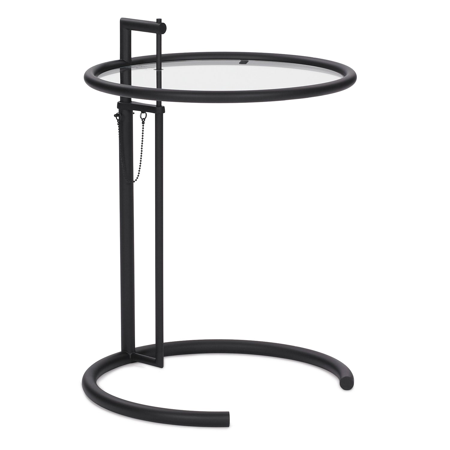 ClassiCon Adjustable Table E 1027 Black bijzettafel Ø52 helder glas
