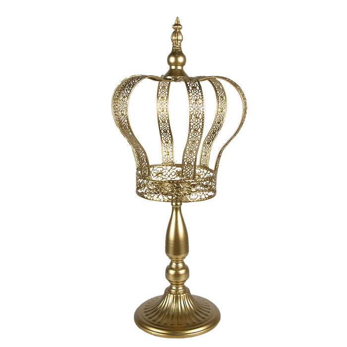 Clayre & Eef Kandelaar Kroon Ø 26x57 cm Goudkleurig Ijzer