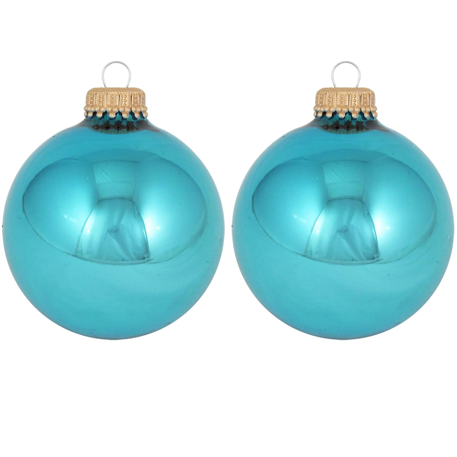 Krebs kerstballen - 8x st - turquoise blauw - 7 cm - glas