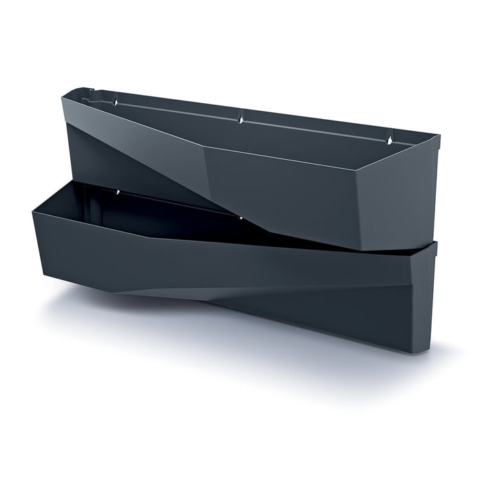 Prosperplast Hangende Plantenbakken - 2x - 78x19x35cm - grijs