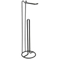 MSV Wc|toiletrolhouder reservoir - metaal - zwart - 54 cm - 4|5 rollen