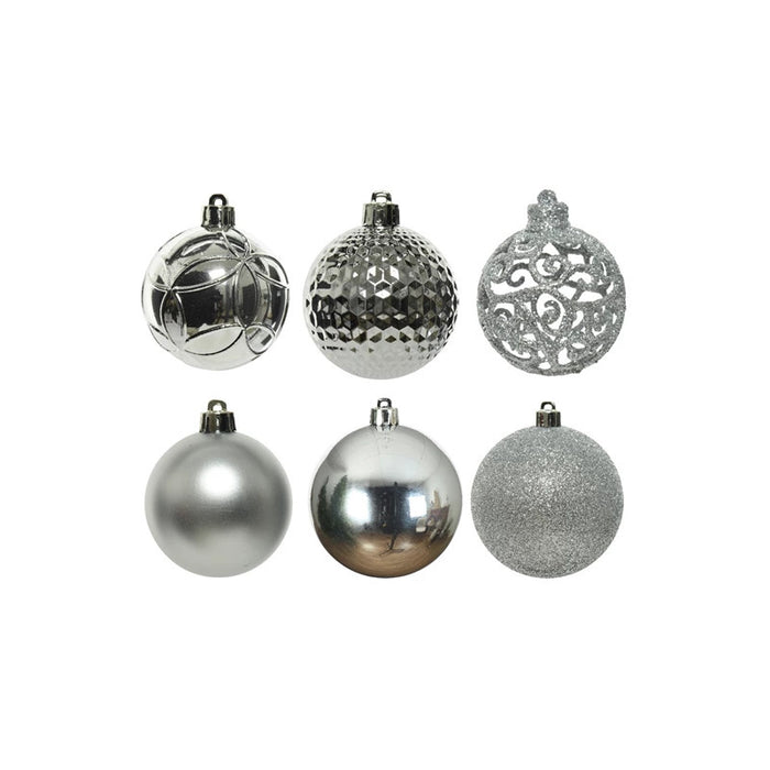 Decoris Kerstballen - 37ST - zilverkleurig - 6 cm - mat en glans