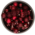 Bellatio Decorations Kerstballen - 37x - kunststof - rood - 6cm