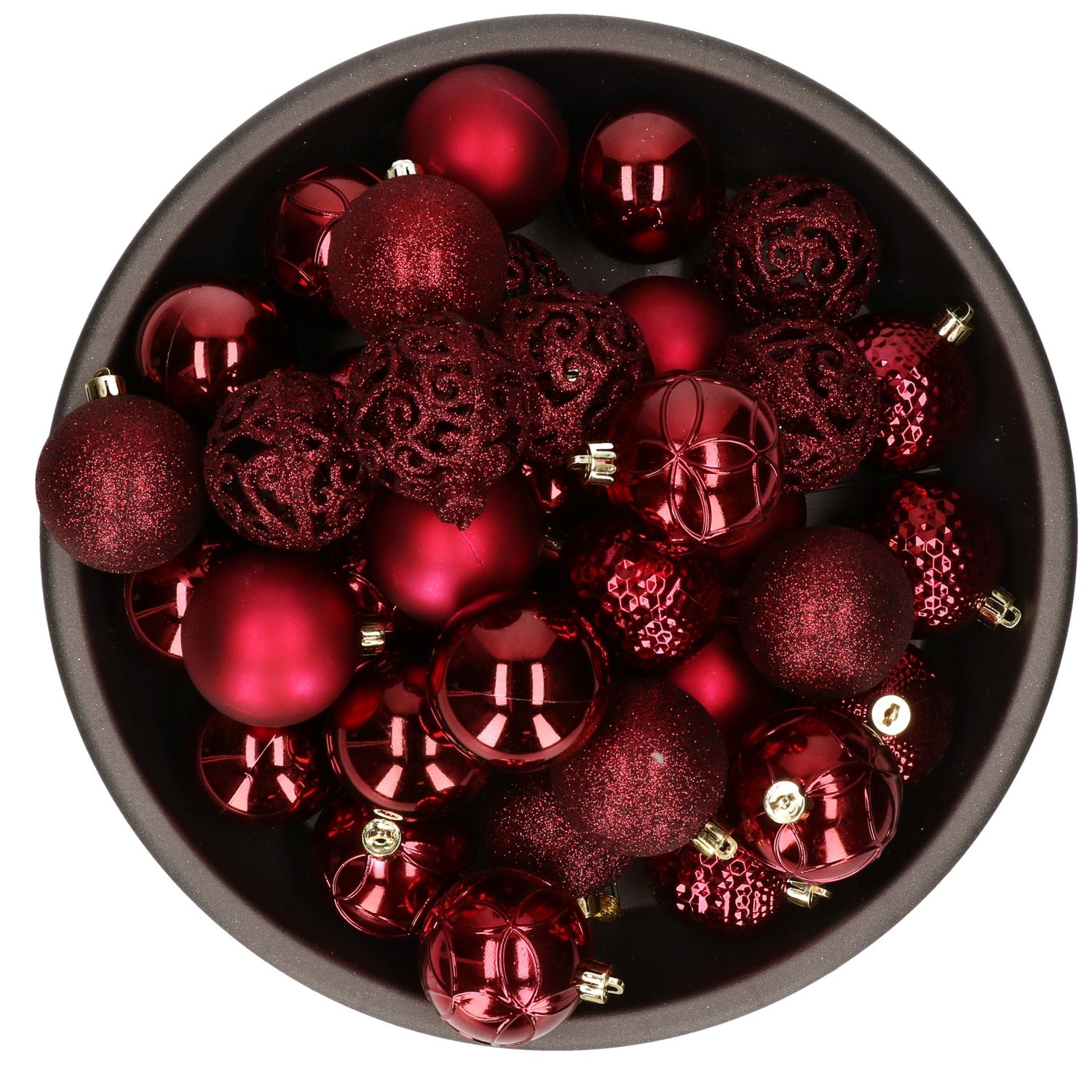 Bellatio Decorations Kerstballen - 37x - kunststof - rood - 6cm