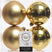 Decoris Kerstballen - 4x st - goud - 10 cm - kunststof