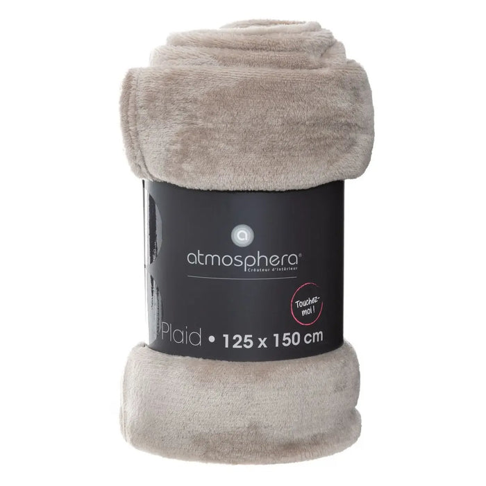 Atmosphera Plaid deken - beige - polyester - 125 x 150 cm