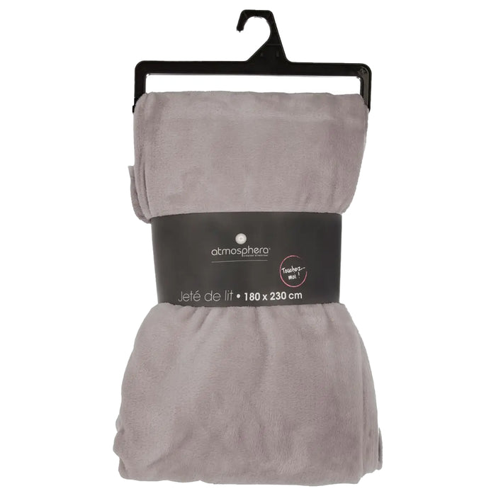 Atmosphera Plaid - betongrijs - polyester - 180 x 230 cm