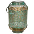Anna's collection Solar lantaarn - turquoise - metaal - 16 x 26 cm