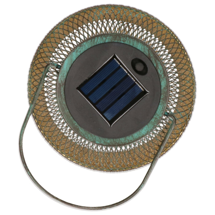 Anna's collection Solar lantaarn - turquoise - metaal - 16 x 26 cm