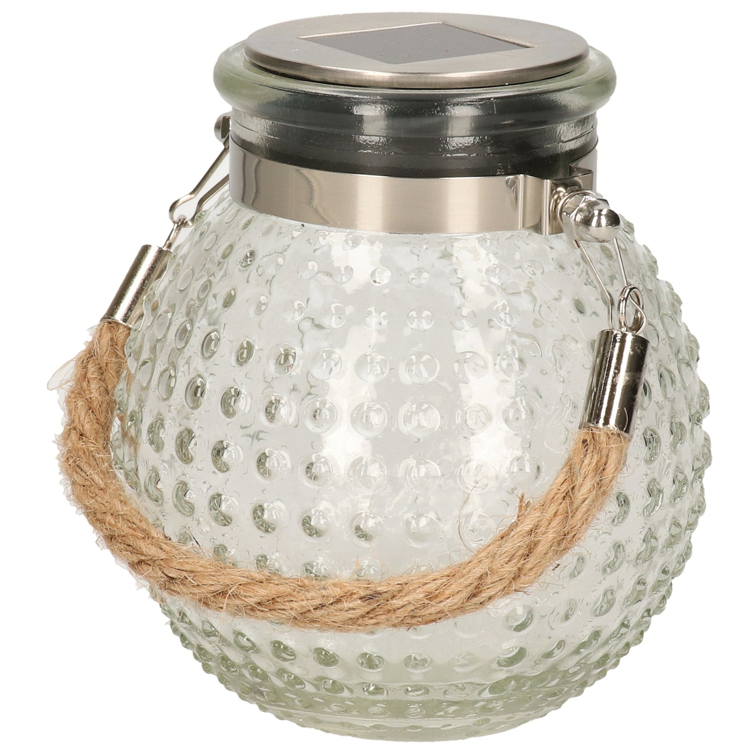 Anna's collection Solar lantaarn glas - transparant - bubbel - 10 x 12