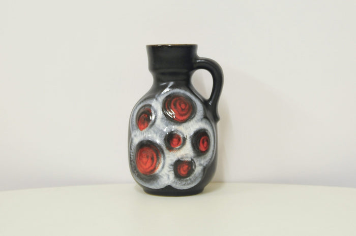 Reliving Bruin Met Oranje Stippen West Germany Vaas Kan