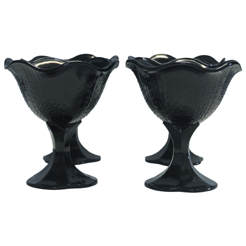 Reliving Set Zwarte Franse Coupe Glazen X4